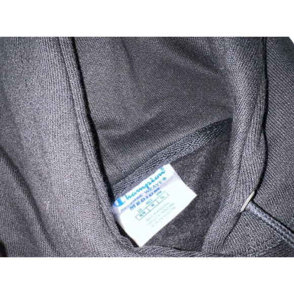 Champion Power Blend Long Sleeve Warm Hoodie Sweatshirt Sz Medium Black Kangaroo - Picture 4 of 11